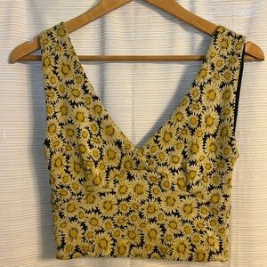 Maeve by Anthropologie Cropped Sunflower Top - NEVER WORN - size xs
